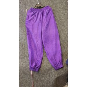 Vtg Naked Silk Sweatsuit Set Womens L Colorblock Purple Jacket Pants Silk READ